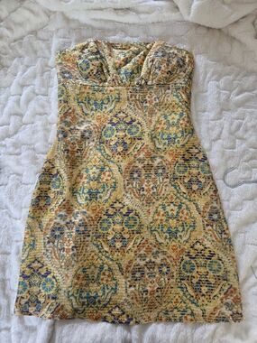 Shoshanna Metallic Brocade Strapless Dress Size 4 AS IS